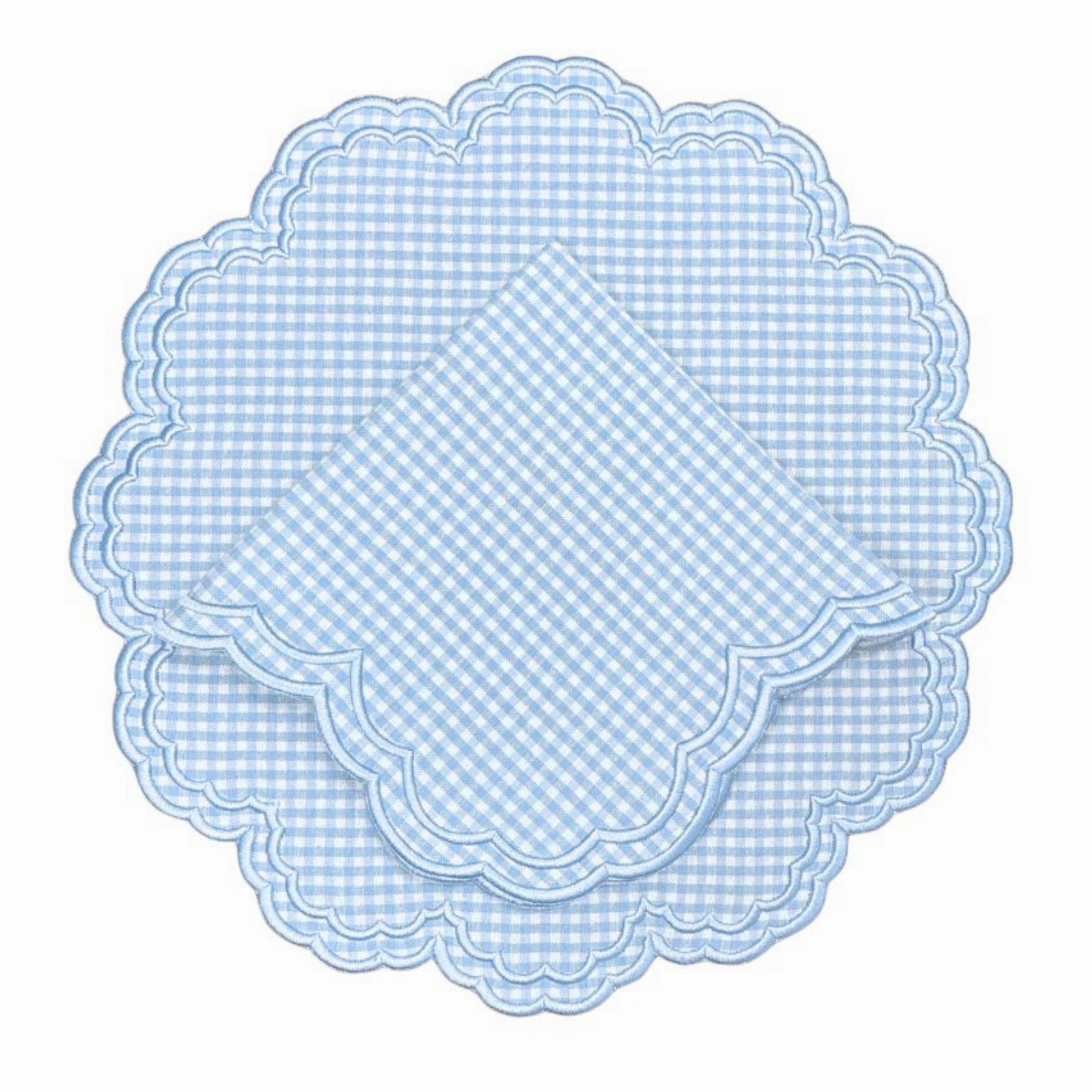 Blue Gingham Bettina Placemat, Set of 4