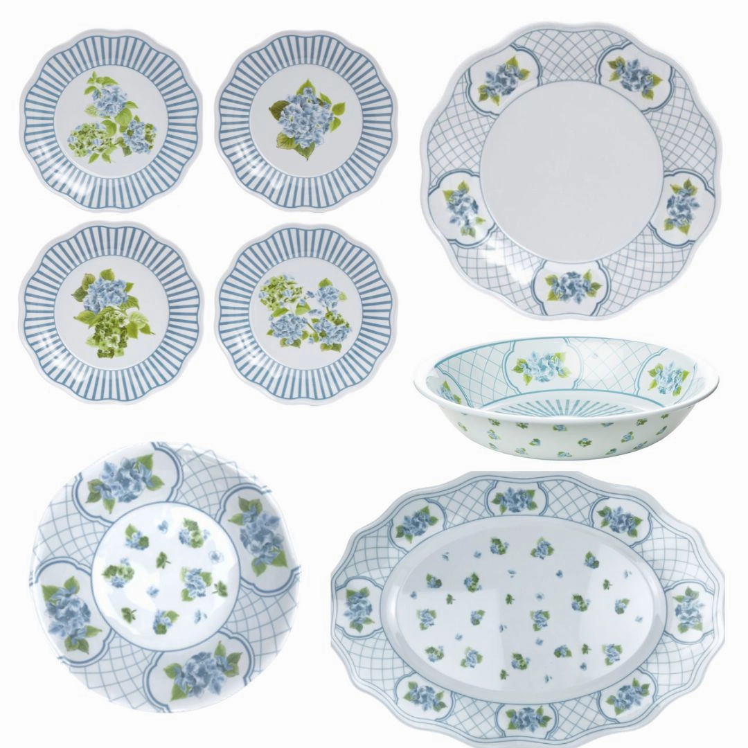 Blue Hydrangea Melamine Dinnerware Collection mini desktop sculpture
