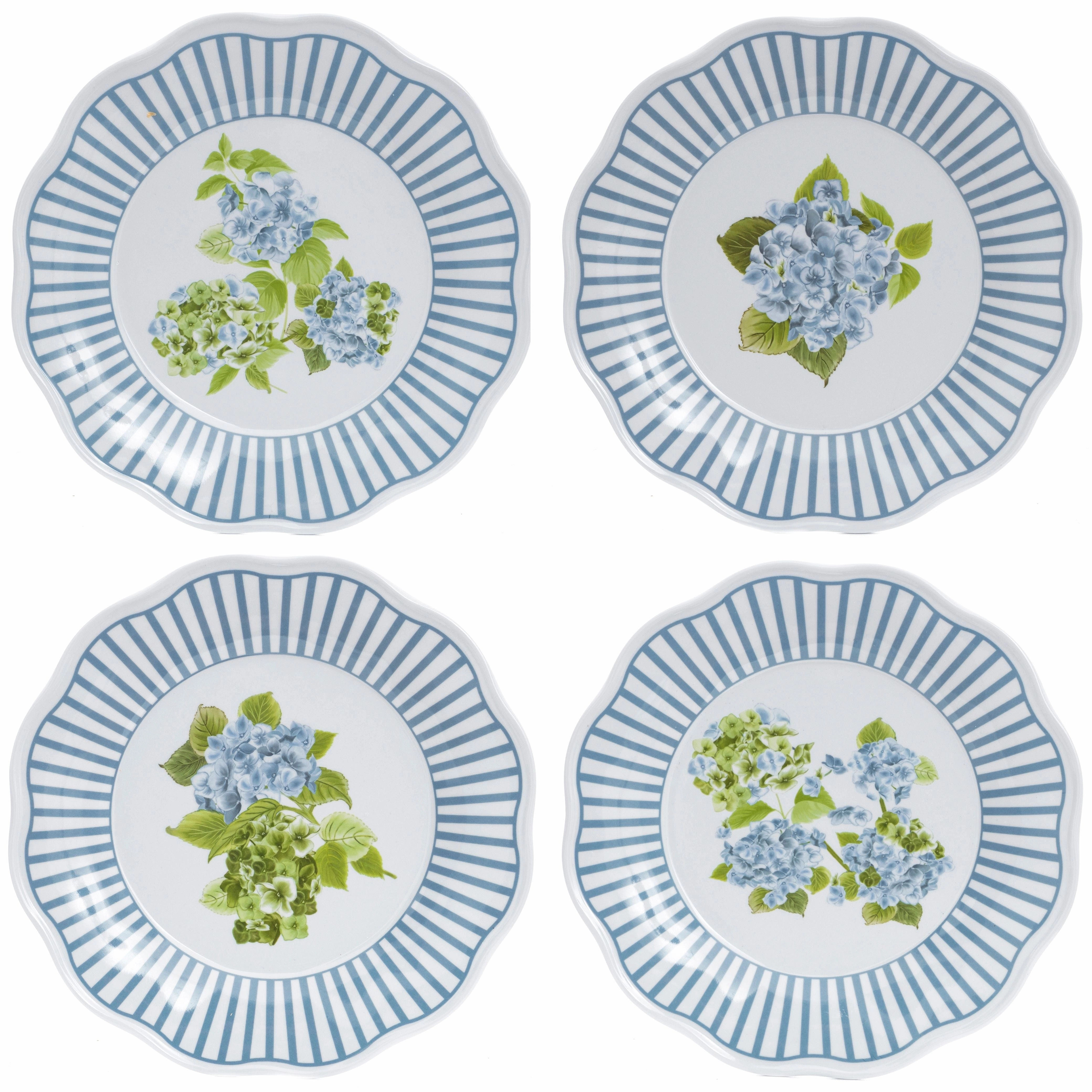 Blue Hydrangea Melamine Dinnerware Collection