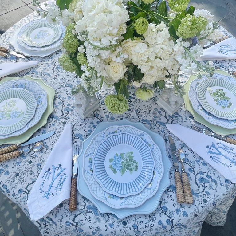 Blue Hydrangea Melamine Dinnerware Collection