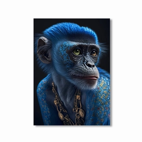 Blue Monkey Avatar by Juliano de Araujo framed mural artwork