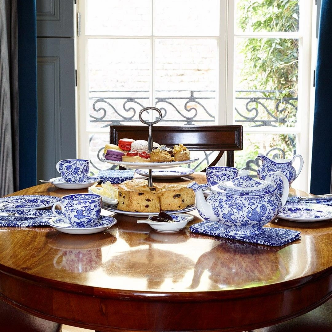 Blue Regal Peacock Breakfast Cup