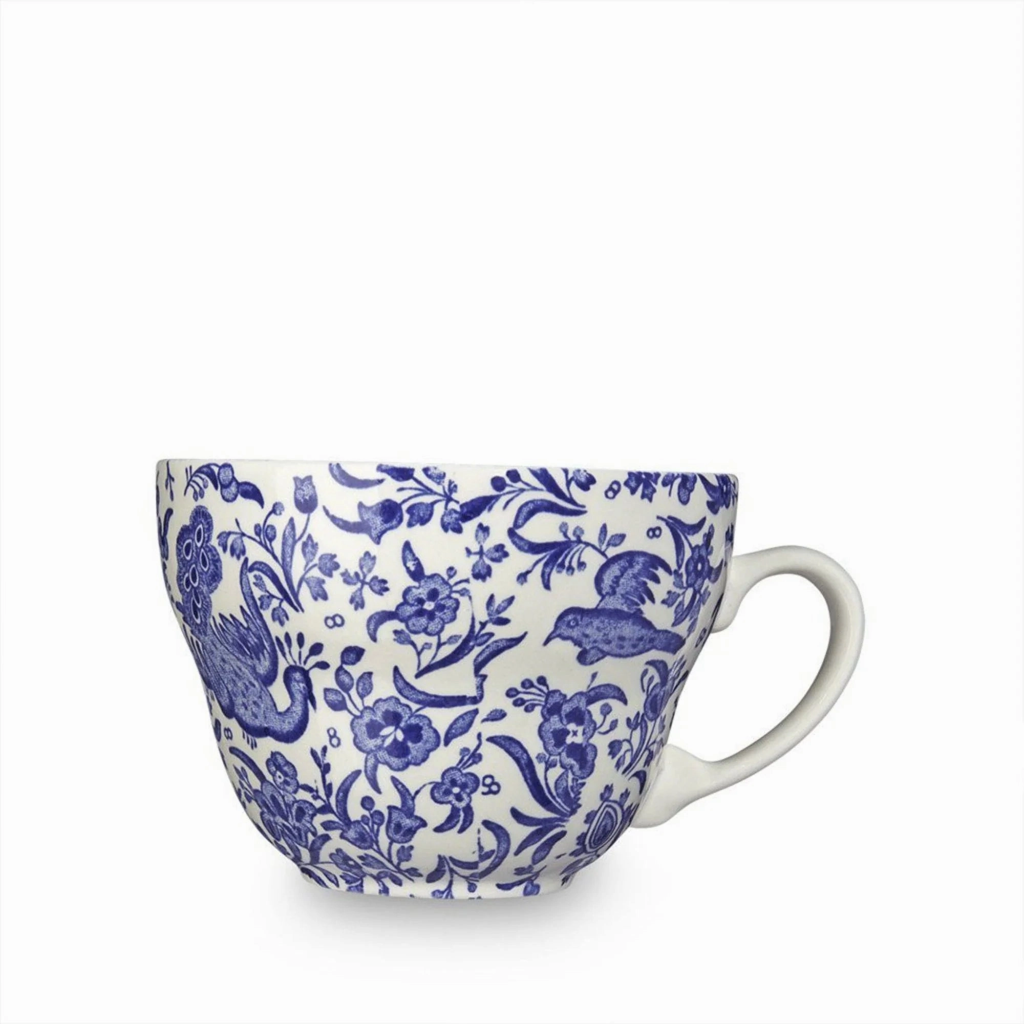 Blue Regal Peacock Breakfast Cup mini desktop sculpture