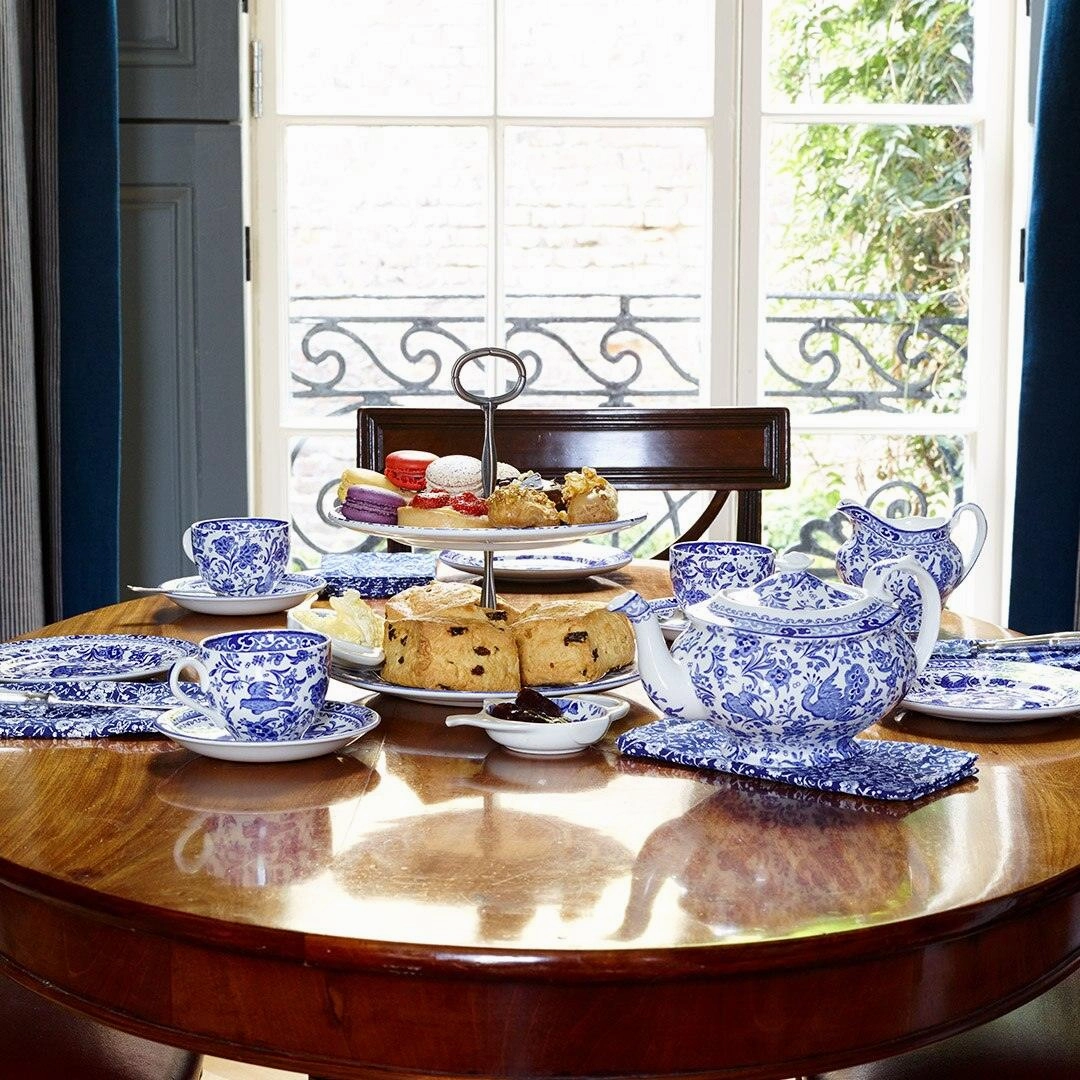 Blue Regal Peacock Breakfast Cup