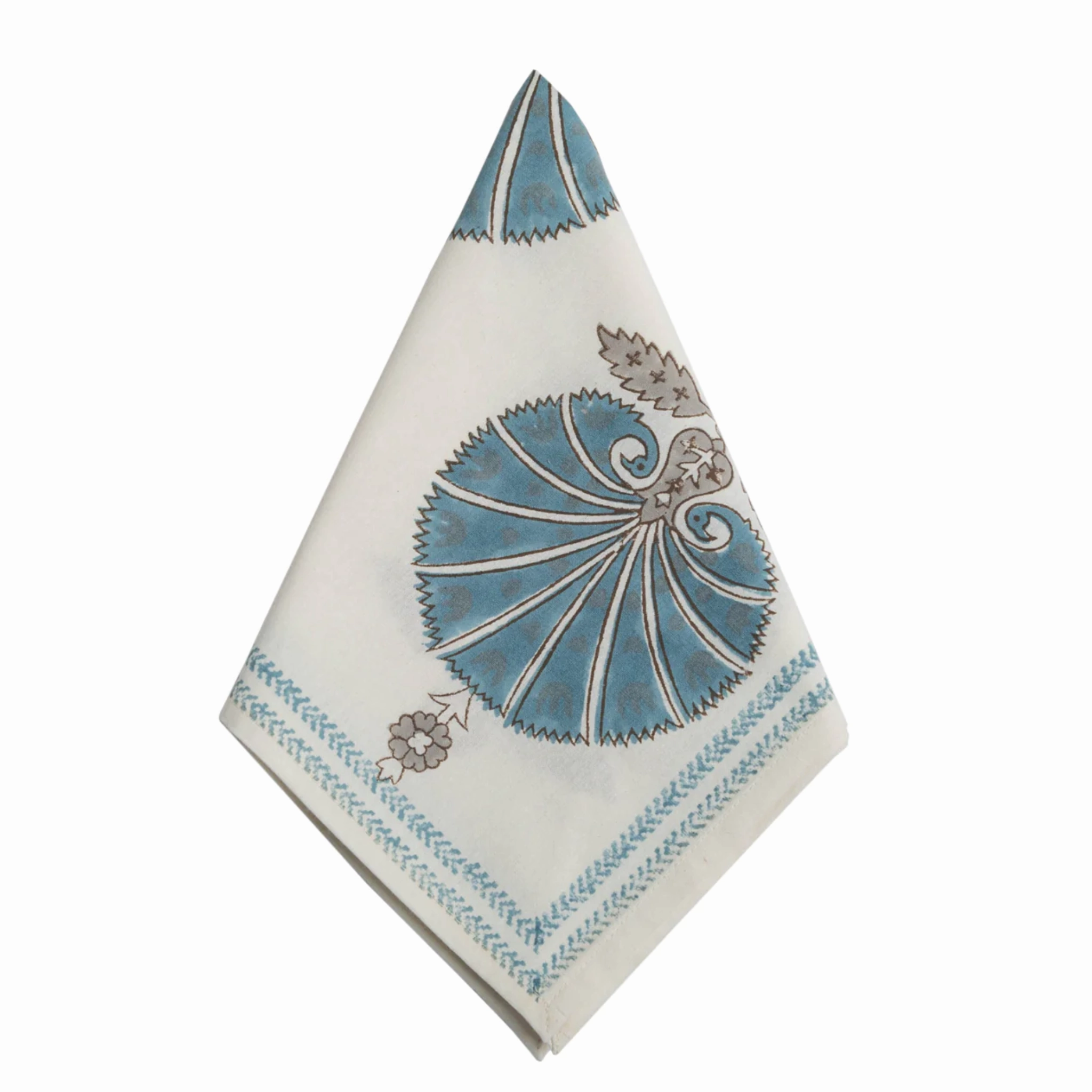 Blue Shell Cabana Printed Cotton Napkins mini desktop sculpture