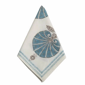 Blue Shell Cabana Printed Cotton Napkins cute desktop display