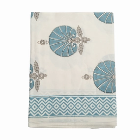 Blue Shells Cabana Printed Tablecloth mini desktop sculpture