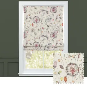 Boronia Printed Cotton Made to Measure Roman Blinds Boysenberry chic floor carpet  