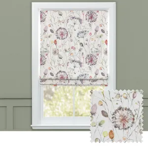 Boronia Printed Cotton Made to Measure Roman Blinds Boysenberry/Cream chic floor carpet  
