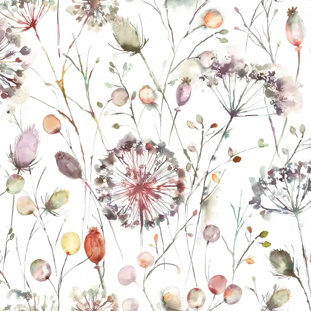 Boronia Printed Cotton Made to Measure Roman Blinds Boysenberry/Cream