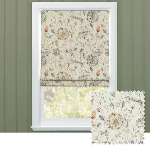 Boronia Printed Cotton Made to Measure Roman Blinds Coral/Cloud chic floor carpet  
