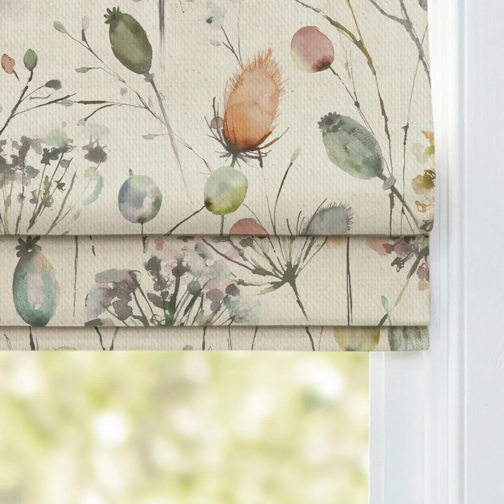 Boronia Printed Cotton Made to Measure Roman Blinds Coral/Cloud