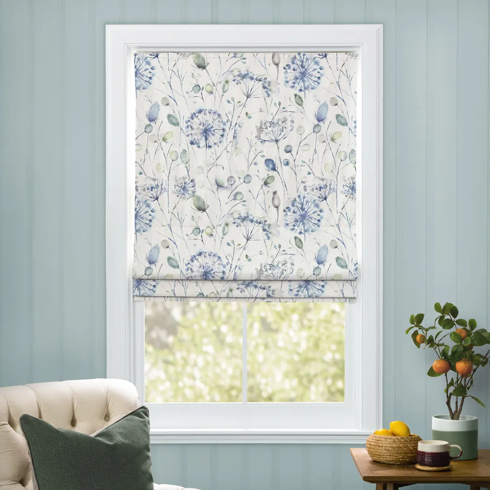 Boronia Printed Cotton Made to Measure Roman Blinds Crocus/Cream