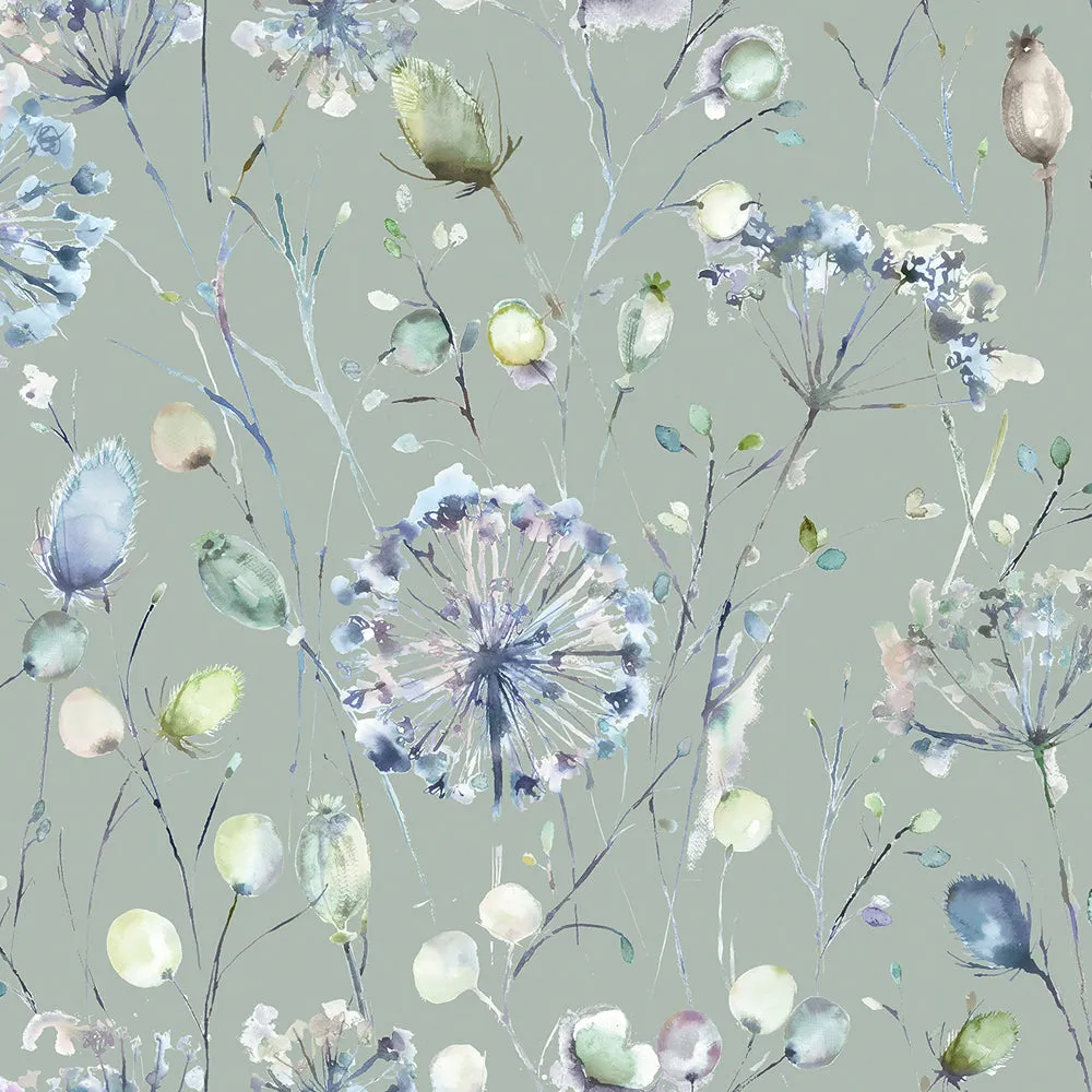 Boronia Printed Cotton Made to Measure Roman Blinds Crocus/Willow