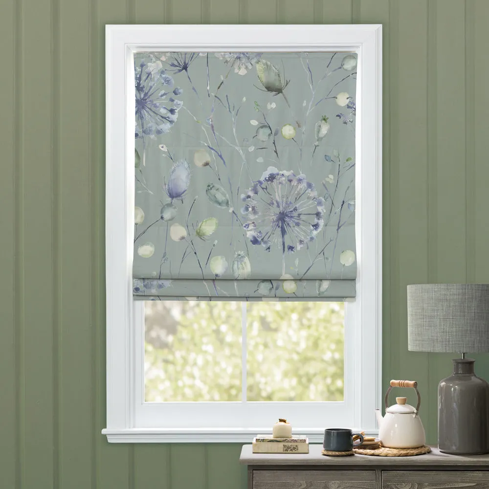Boronia Printed Cotton Made to Measure Roman Blinds Crocus/Willow