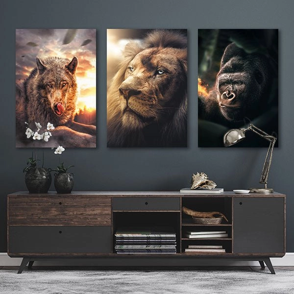 Boss Animals - Triptych by Zenzdesign 
