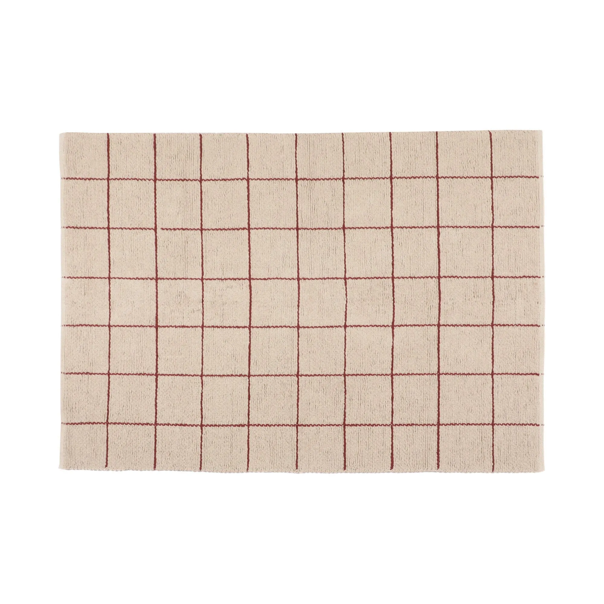 Boucle Windowpane Cotton Rug Medium 2000 X 1400 Beige X Red neutral everyday carpet