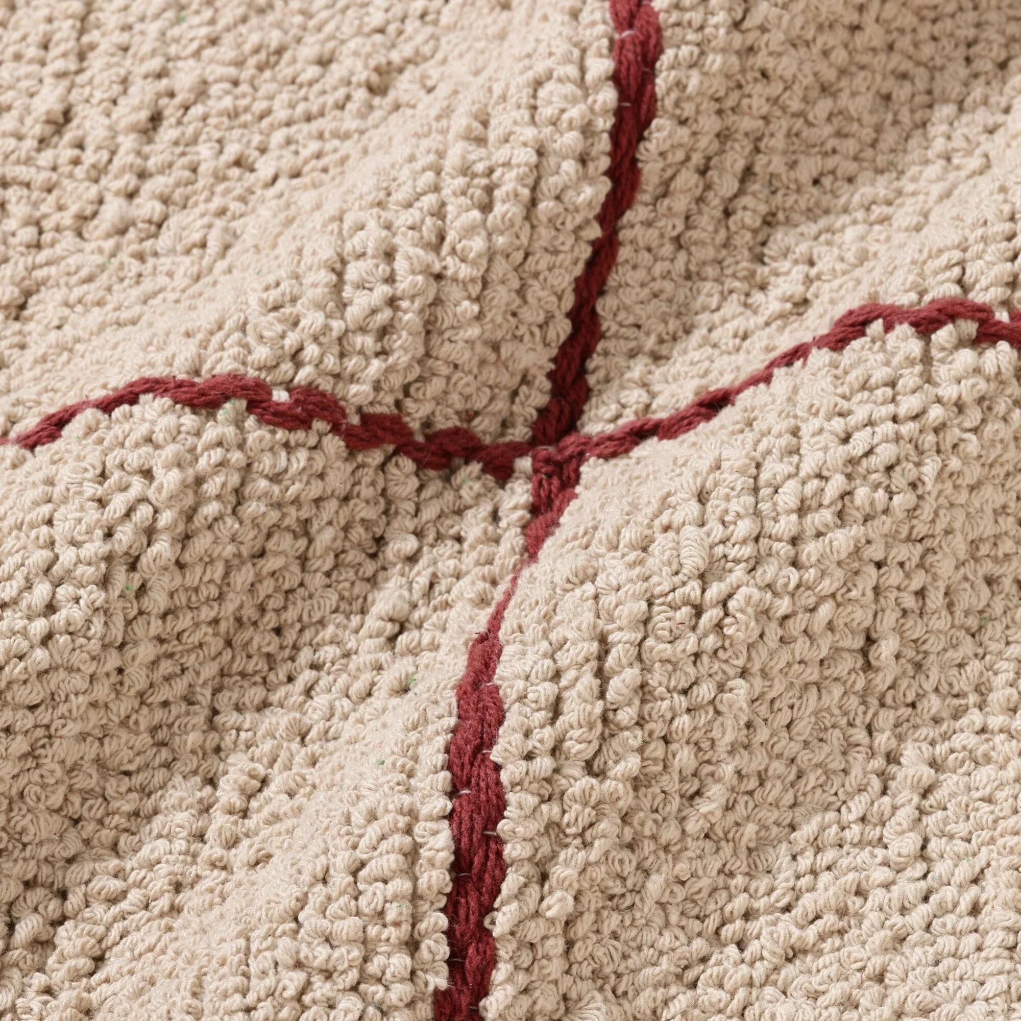 Boucle Windowpane Cotton Rug Medium 2000 X 1400 Beige X Red