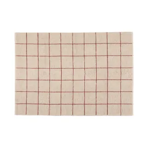 Boucle Windowpane Cotton Rug Medium 2000 X 1400 Beige X Red neutral everyday carpet