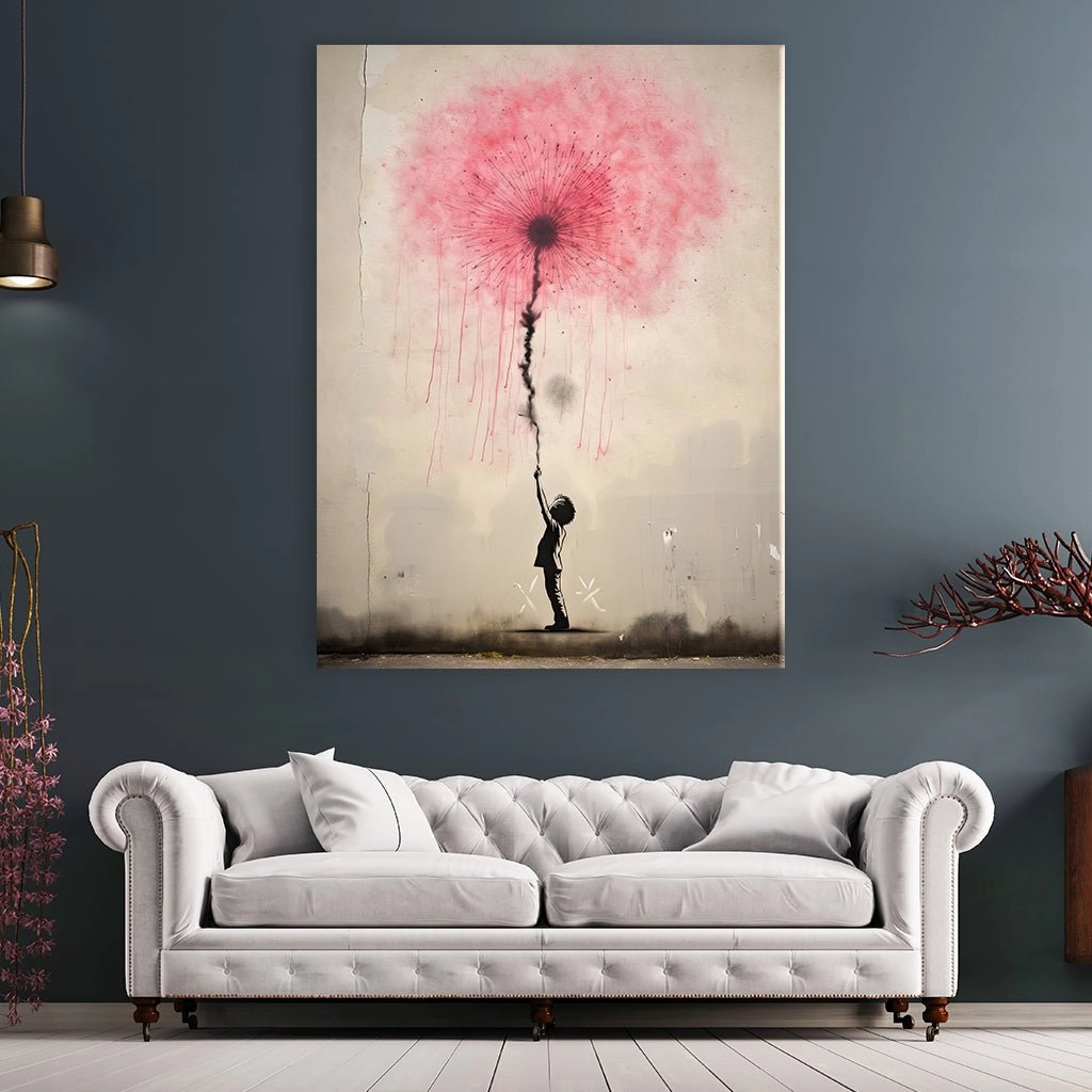 Boy with Dandelion x Banksy by Daniel Decker