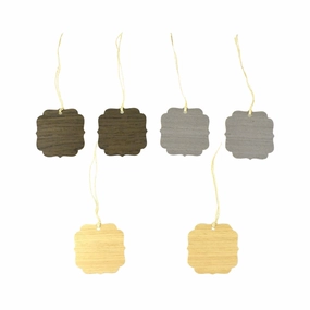 Bracket Wooden Craft Tags, 2-1/2-Inch, 6-Piece wooden room decoration