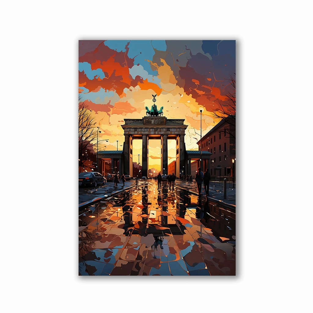 Brandenburg Gate Pop Art by Catill framed mural artwork
