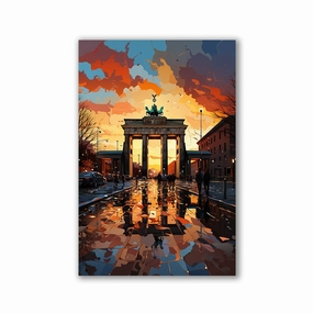 Brandenburg Gate Pop Art by Catill framed mural artwork