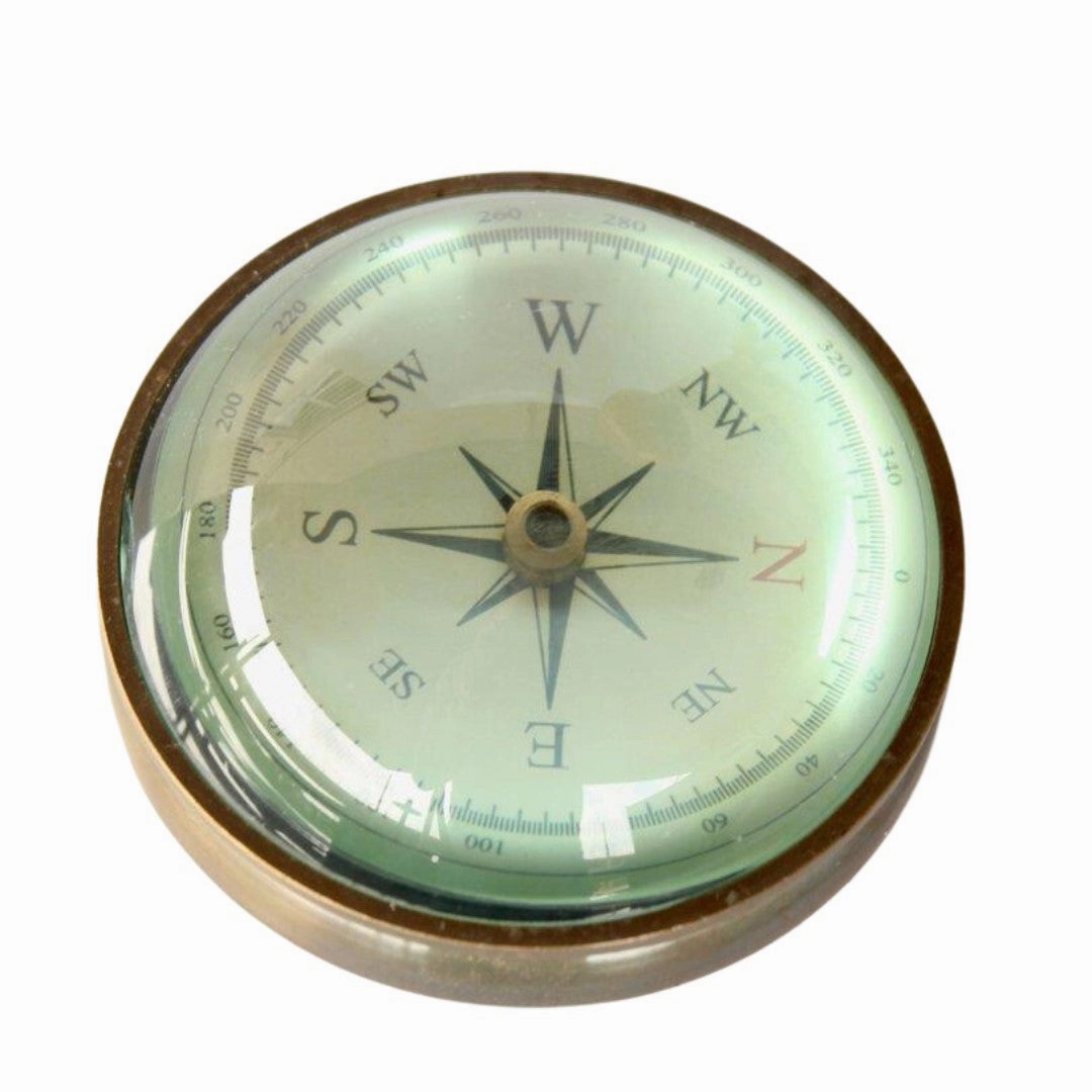 Brass domed compass decorative home ornament