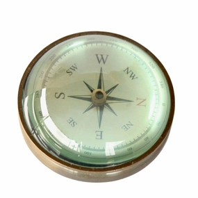 Brass domed compass decorative home ornament