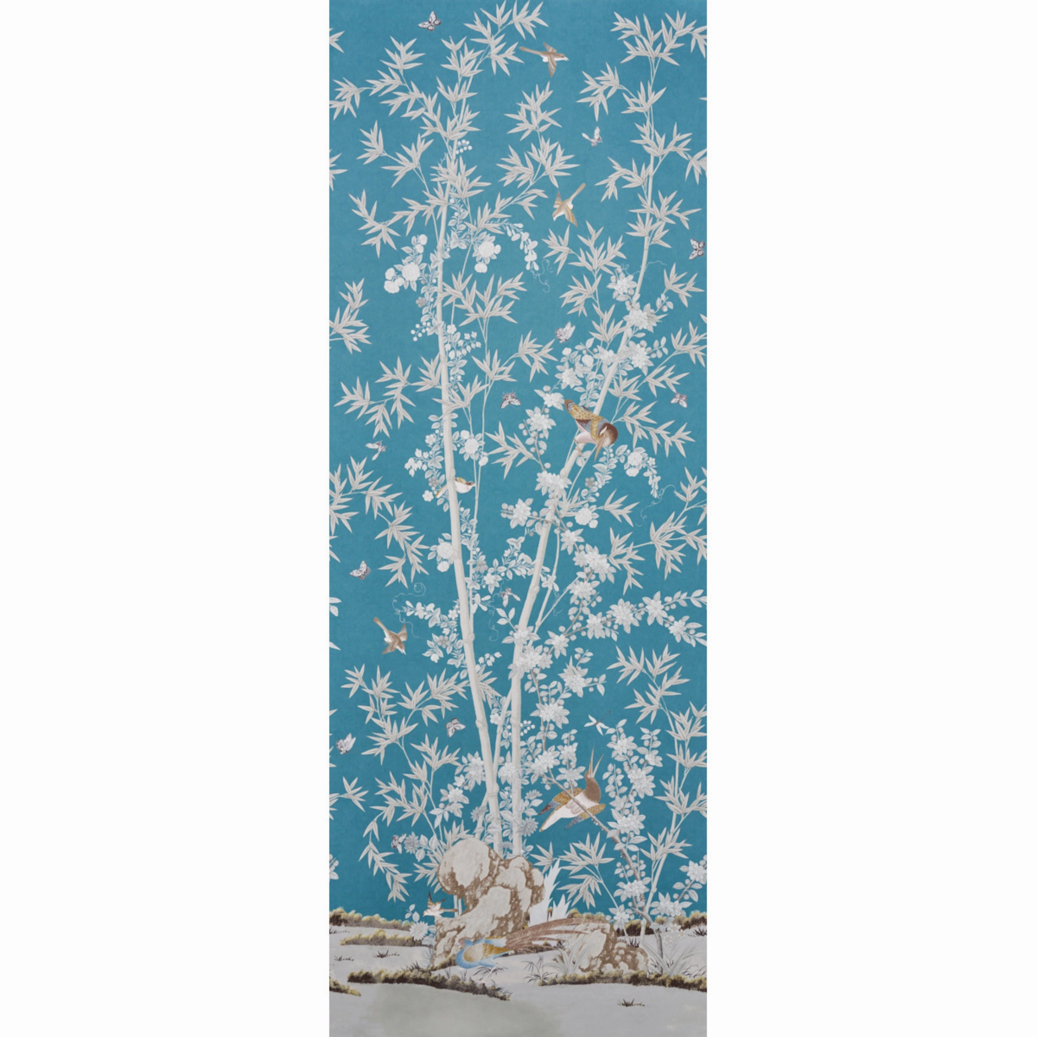 Brighton Pavilion Wallpaper in Peacock paper wall covering