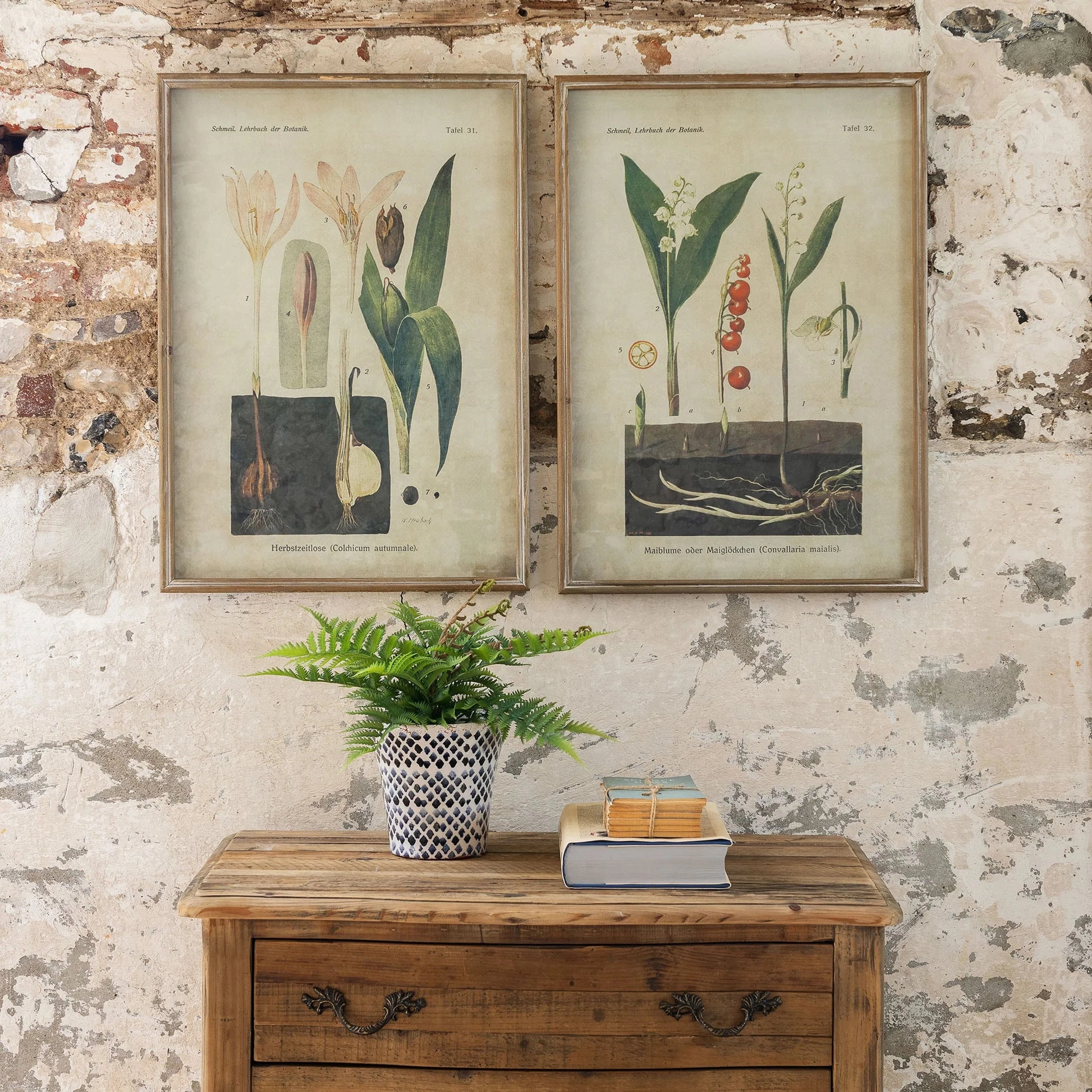 Brockby Set of Two Framed Lily of Valley and Crocus Wall Art 70cm modern mural painting