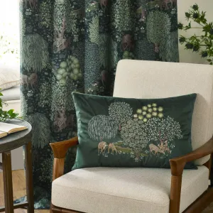 Brook Embroidered Velvet Cushion Forest Green modern fashion rug  