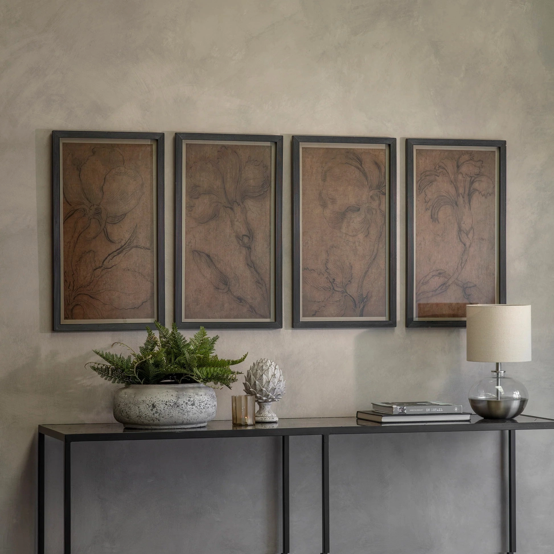 Brookby Set of Four Framed Wall Art 70cm modern mural painting