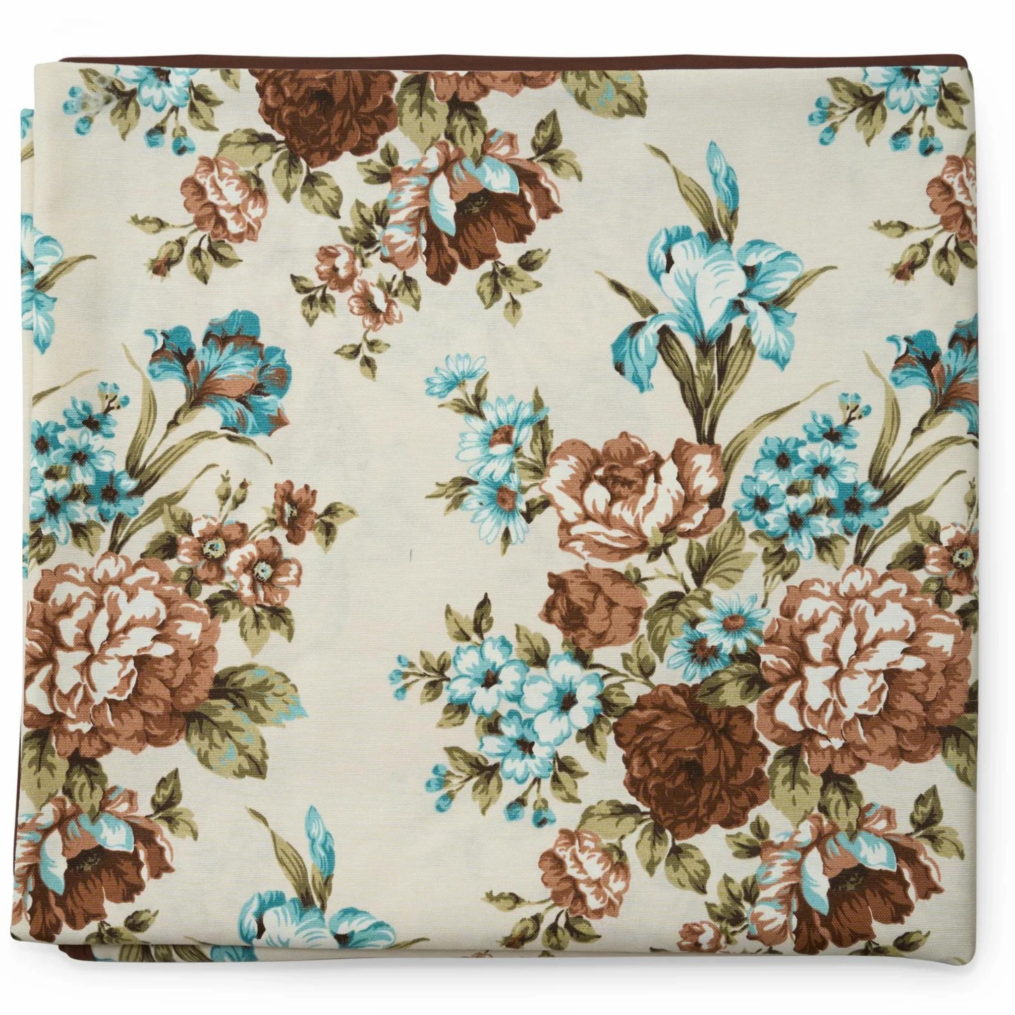 Brown And Turquoise Floral Design Tablecloth cute desktop display