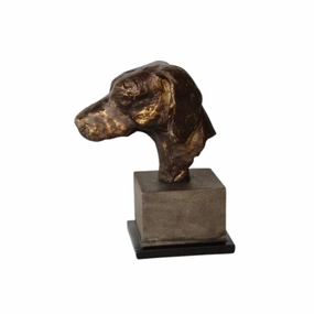 Brown Dog Head On Stand 25X21X13CM decorative home ornament