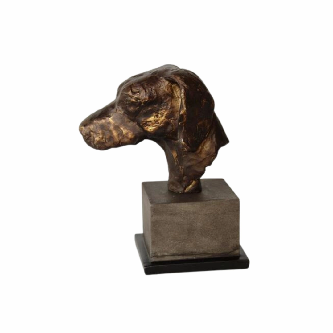 Brown Dog Head On Stand 25X21X13CM decorative home ornament
