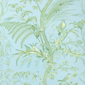 Brunschwig & Fils Sky Bird and Thistle II Print Wallpaper paper wall covering