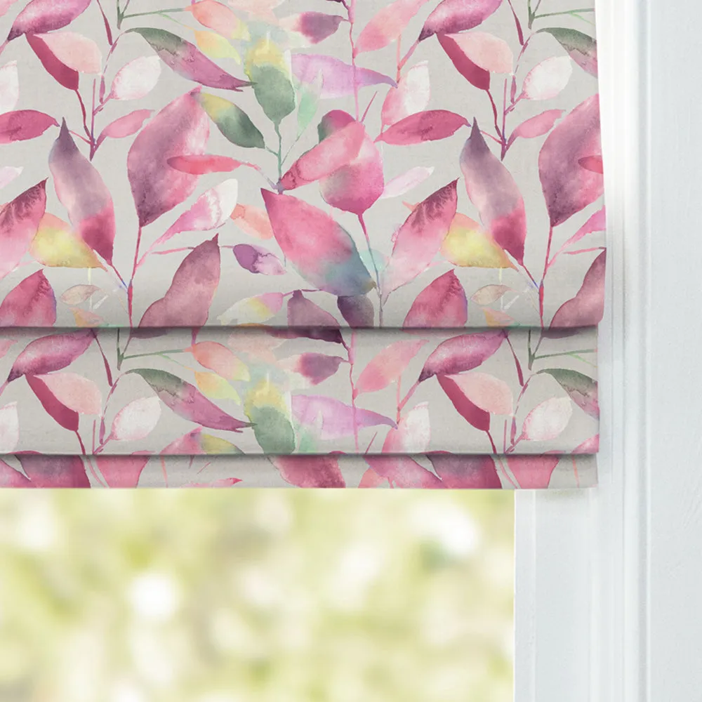 Brympton Printed Cotton Made to Measure Roman Blinds Raspberry