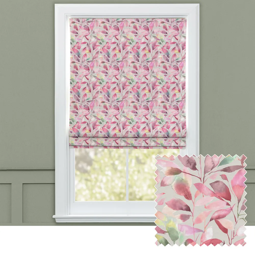 Brympton Printed Cotton Made to Measure Roman Blinds Raspberry chic floor carpet  