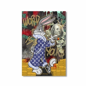Bugs Bunny by Kiss Pink framed mural artwork