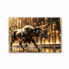 Bull Market by Adrian Vieriu framed mural artwork