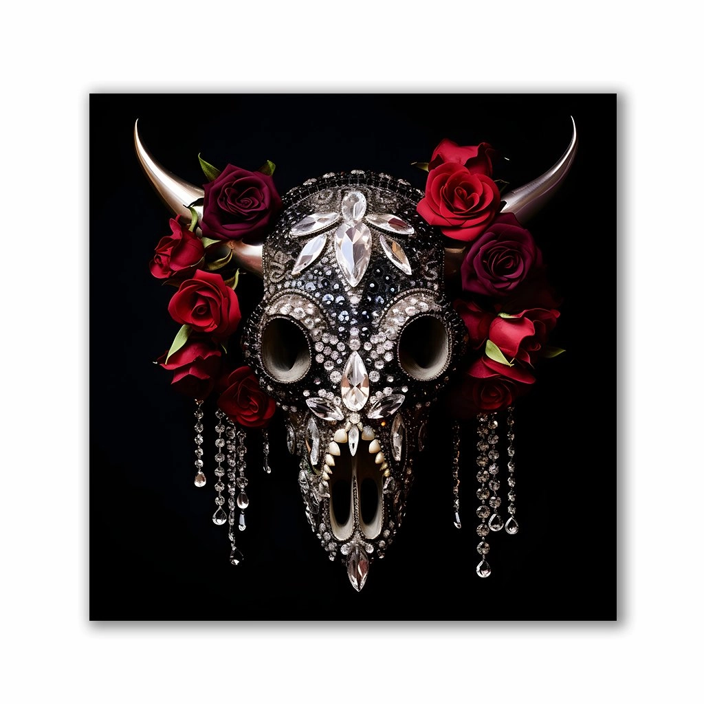 Bull Skull No1 by Rosa Piazza framed mural artwork