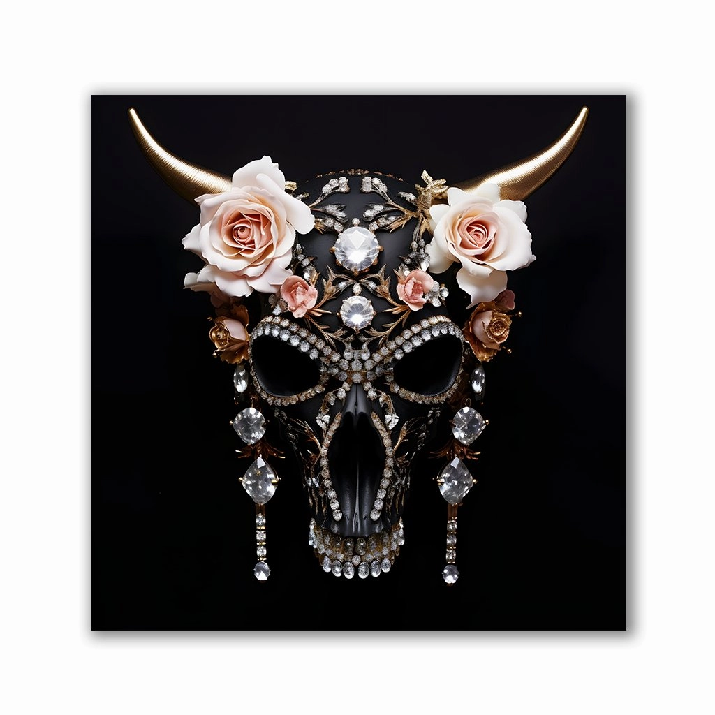 Bull Skull No2 by Rosa Piazza framed mural artwork