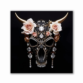 Bull Skull No2 by Rosa Piazza framed mural artwork