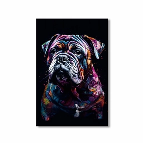 Bulldog Art by Juliano de Araujo framed mural artwork