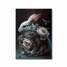 Bunny Flower by Juliano de Araujo framed mural artwork