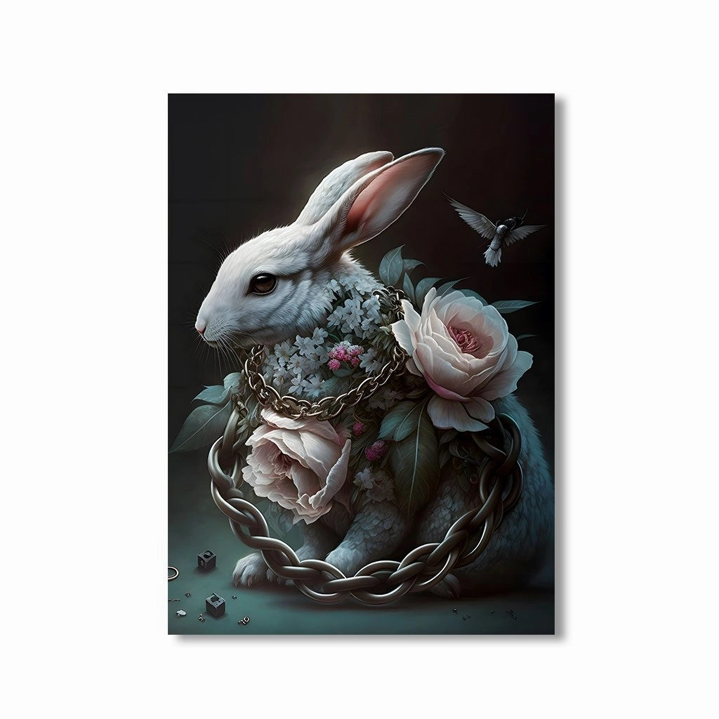Bunny Flower by Juliano de Araujo framed mural artwork
