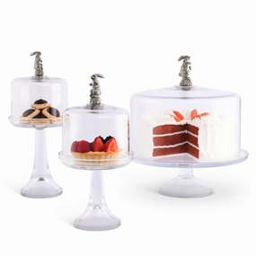 Bunny Glass Covered Cake / Dessert Stand cute desktop display