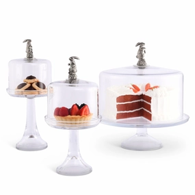 Bunny Glass Covered Cake / Dessert Stand mini desktop sculpture