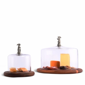 Bunny Glass Covered Cheese Wood Board mini desktop sculpture